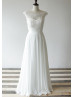 Lace Chiffon Beaded Full Length Wedding Dress